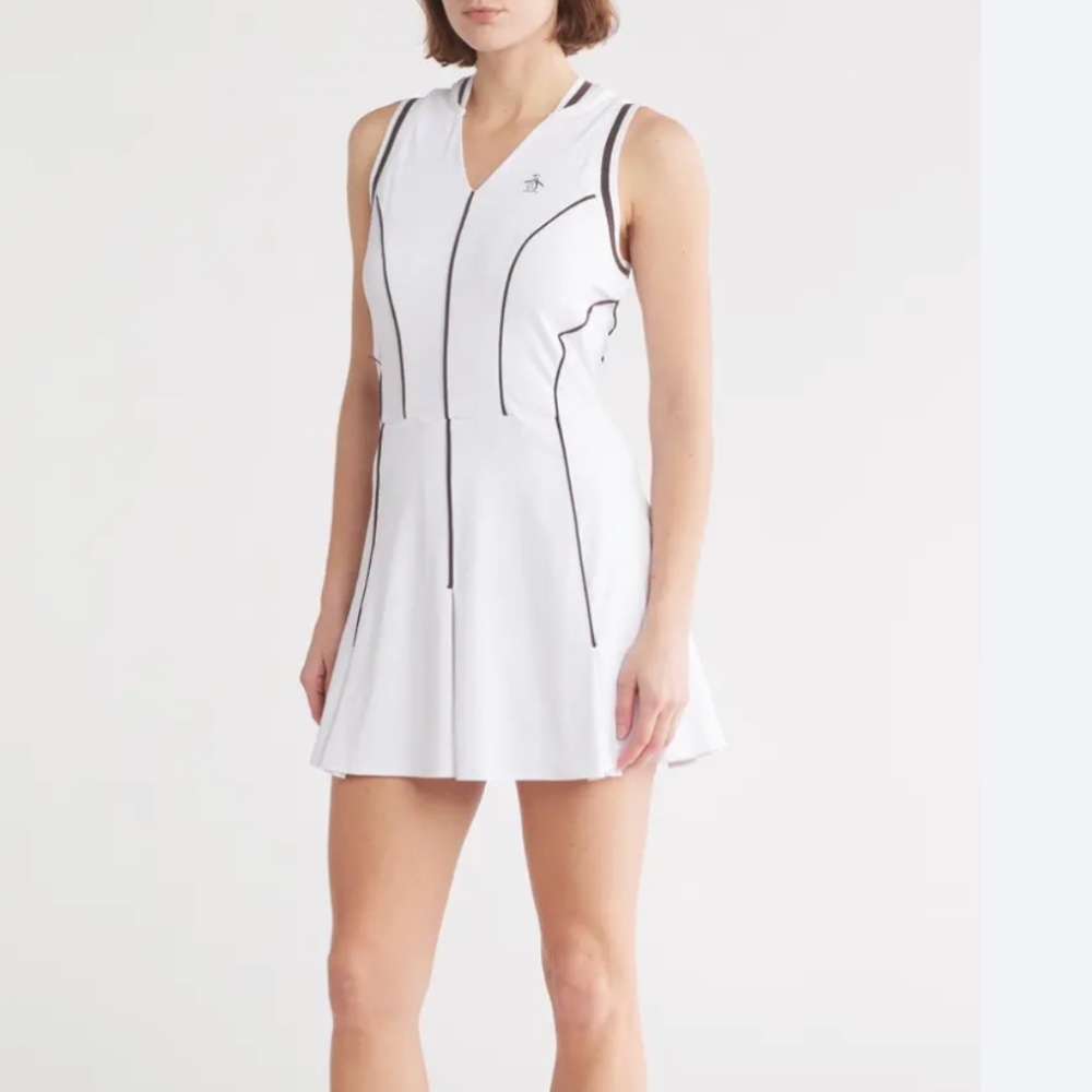 Original Penguin White Tennis Dress Size L NWOT Athletic Preppy Sport Dress